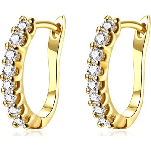 Fashion Popular 2 Color Gold Plated Ear Clip Zircon CWQ