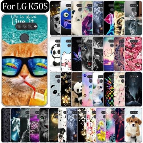 Soft TPU Silicone Case For LG K50s Case Cover Soft TPU Painting Cartoon Cute Cat Back Cover For LG K50s K 50s K 50 S Phone Case