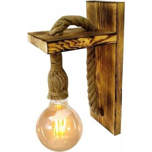 Wooden Rope Wall Sconce Lamp