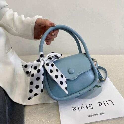 2021 New Small Handbags Bow Shoulder Bag Fashion Solid Crossbody Bags For Women Pu Leather Designer Top-handle Bag