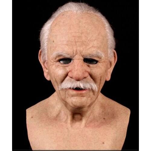 Halloween Realistic Old Man Mask Funny Cosplay Prop Masks Supersoft Another Me Adult Mask Face Cover Decoration Creepy Party