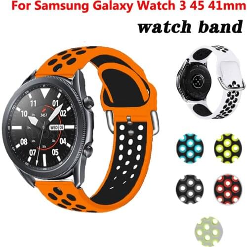 Silicone Original sport Replacement watch band For Galaxy watch active 2 smart strap For Samsung Galaxy Watch 3 41 45mm 20 22mm