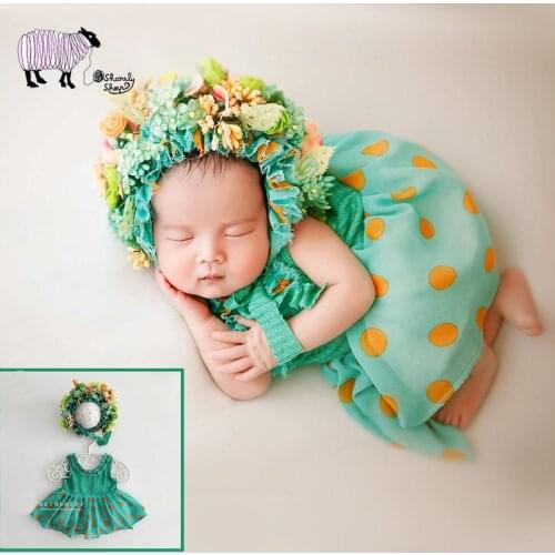 Newborn Baby Photography Hat+Rompers Clothes Set Props Todder Baby Girl Boy Photo Shoot Outfits Infant bebe fotografia Accessory