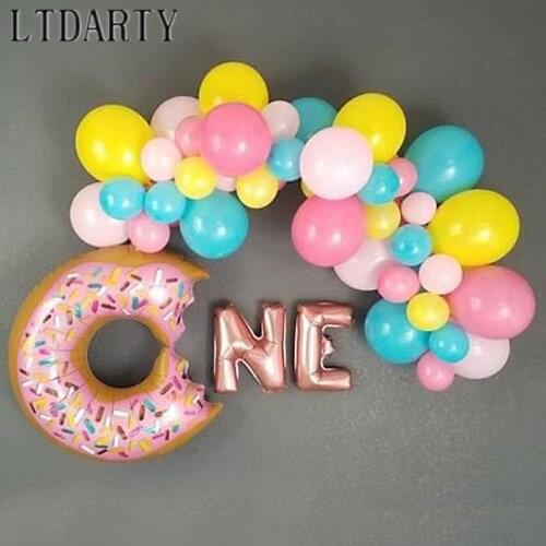 Foil Balloons Confetti Latex Ballon Set Decor One Donut Grow Up Balloon Baby Boy Girl 1st Birthday Babyshower