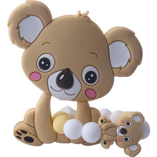 Silicone Baby Teether Bracelet BPA Free Cute Koala Baby Teething Beads Nurse Gift Food Grade Silicone Toy Product Baby Bracelet