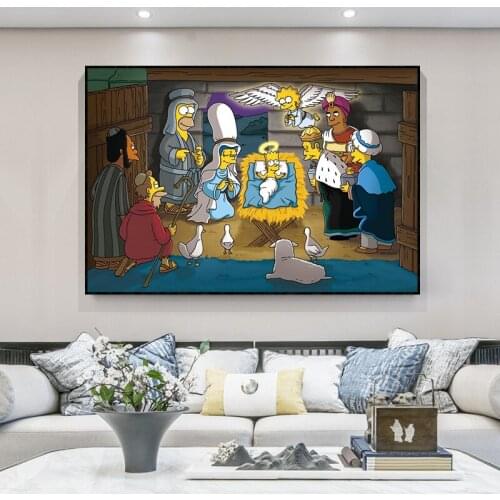 Simpson Canvas Art Posters and Prints Movie Photos Wall Art Canvas Paintings Hanging Pictures for Kids Home Room Decor Cuadros