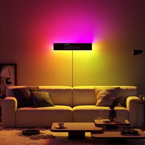 Modern RGB LED Wall Lamp For Bedroom Bedside Colorful Home Decoration Wall Light Living Room Indoor Office Lighting Fixtures