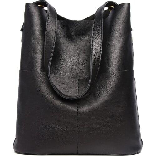 Luxury Soft Leather Women Shoulder Bag Large Female Totes Bag 2021 Genuine Leather Crossbody Bag For Women Casual Shopping Bag