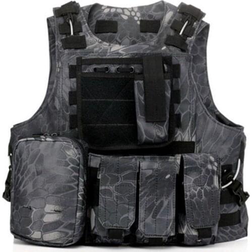 Tactical Military Flecktarn Camo Combat Assault Modular Plate Carrier Vest with Mag Pouches