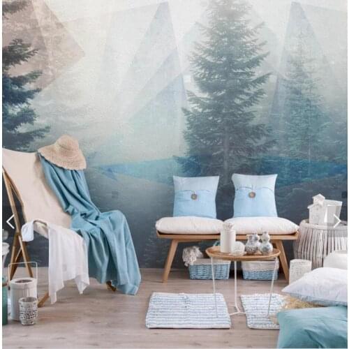 Misty Nature Forest Wall Mural Wallpaper Bedroom Murals Wall Paper 3D Wall Art Painting Papel De Parede Canvas Papel Pintado 3d