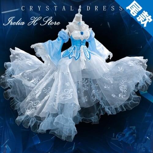 Re:Life in a different world from zero Ice crystal dresses Bride Rem Cosplay Costume dress female