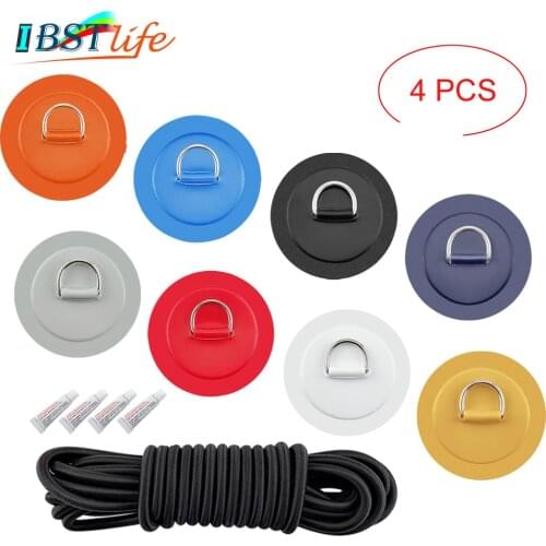1 Set D Ring Pad PVC Patch Boat Deck Rigging 2.5m Black Elastic Bungee Rope Kit For Stand Up Paddle Board SUP Deck Accessories