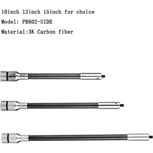 10/12/15Inch Archery Carbon Stabilizer Balance Rod Side Extender Bar Reduce Shock Noise Weight Dampering Compound Recurve Bow