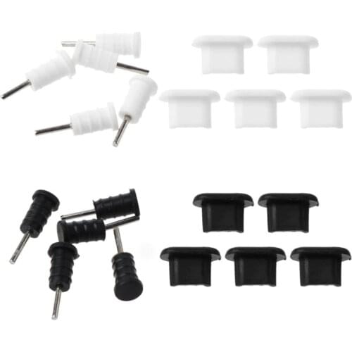 10 Sets Charging Port Micro USB Plug Protection 3.5mm Earphone Jacksets Dustpremoval Tool fooof SIM Card Rr Smart Phone
