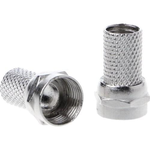 10 Pcs 75-5 F Connector Screw On Type For RG6 Satellite TV Antenna Coax Cable Twist-on