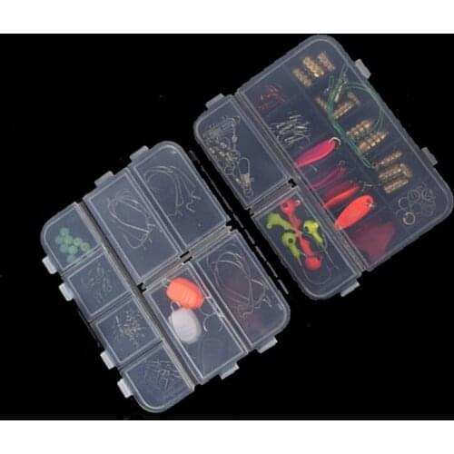 128pcs/box kit small fishing accessories set 22 small room fishing box lattice luxury tool components box combo kit fishing tool