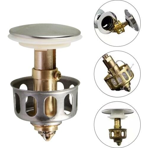 2/4Pcs Basin Faucet Water drainage Bouncing Core Filter Cover Basket Shower Drain Bathroom Plug Trap Hair Catcher Accessories