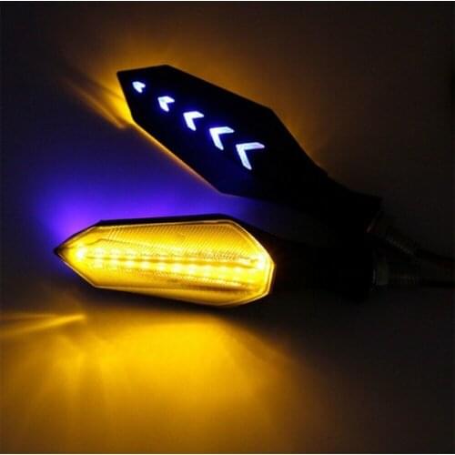 2×Amber Motorcycle LED Sequential Flowing Turn Signal Indicator Light Lamp
