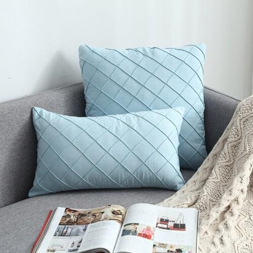 2PC/Set Simple Nordic Pillow Cover Suede Checker Cushion Cover Decorative Pillows case For Seat Home Decorative Pillow Cover