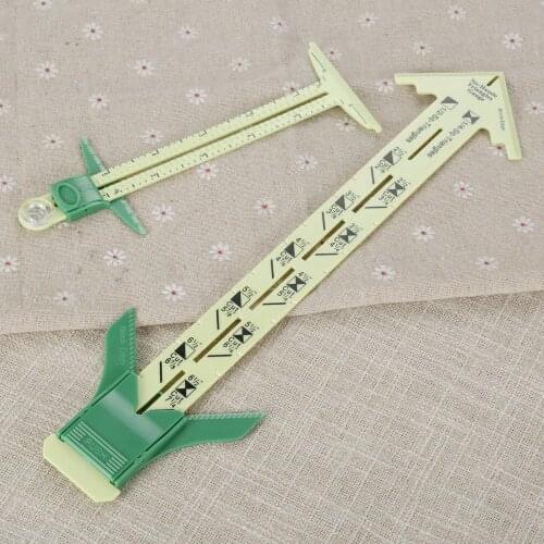 5 in 1 Sliding Gauge Quilt Sewing Measure Accurate Ruler Multi-function T/Hem/Circle Compass/Buttonhole Spacer Stitch Triangle