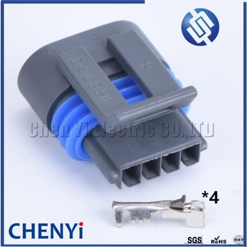 1 set 4 pin Delphi automotive waterproof auto connector female 1.5 efi series plastic sheath plug Wire Automotive Connector