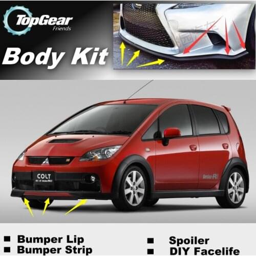 Bumper Lip Deflector Lips For Mitsubishi Colt Front Spoiler Skirt For TopGear Friends to Car Tuning View / Body Kit Wing / Strip