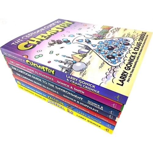 5-12 year Childrens English story book The Cartoon Guide to Statistics/Chemistry help child be reader early education 7pc/set