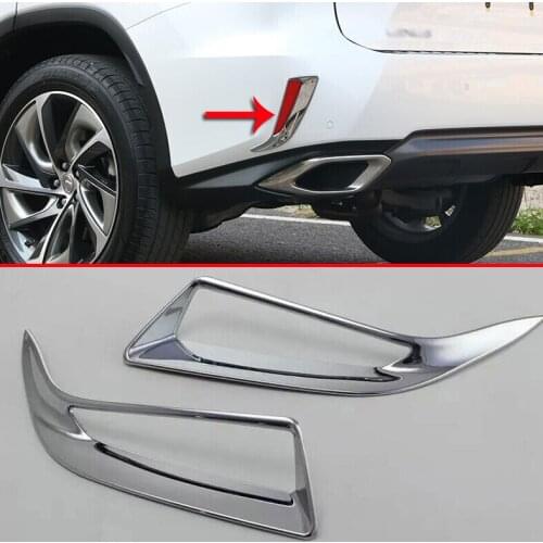 For Lexus RX Class RX350 RX405h 2016-2018 ABS Chrome Rear Fog Light Lamp Cover Trim Molding Bezel Garnish