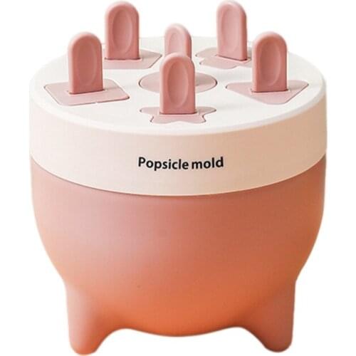 50LB 6 Cells Round Shape Ice Cream Mold DIY Popsicles Tray Mould Home Ice Cream Maker