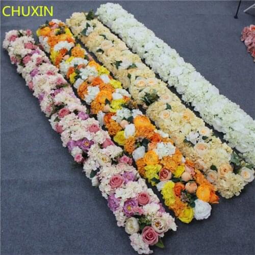 CHUXIN Artificial Flower Row For Wedding Decoration Rose Peony Mixed Flower Row Fake Flower Hotel Welcome Road Lead