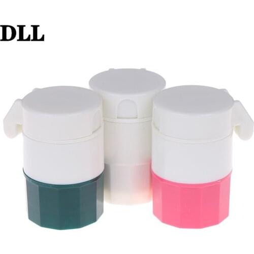 Tablet Grinder Powder Pill Cutter Medicine Splitter Box Storage Crusher Portable 4 in 1 4 Layer Powder