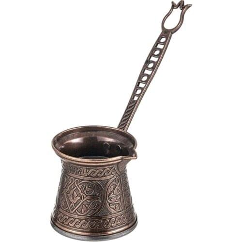 Aytek Coffee Pot Ottoman Motif 3 Personality Zinc Alloy Coffee Pot-Copper 130 ml Vintage Traditional Stylish