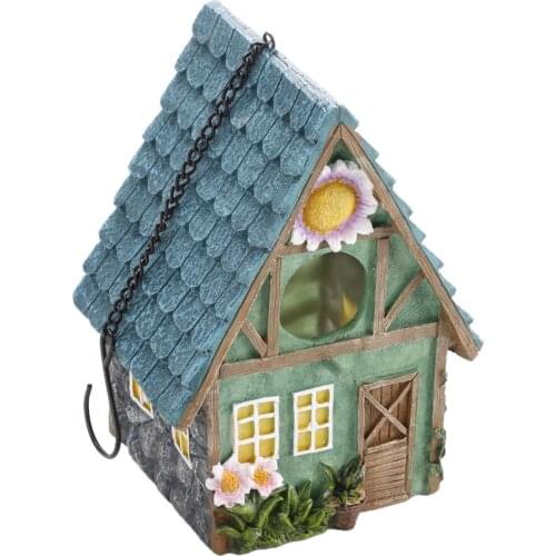 Bird Cage Box DIY House Birds Nest Resting Place Birdhouse Outside Resin Ornaments American 1PC Creative Garden Decor