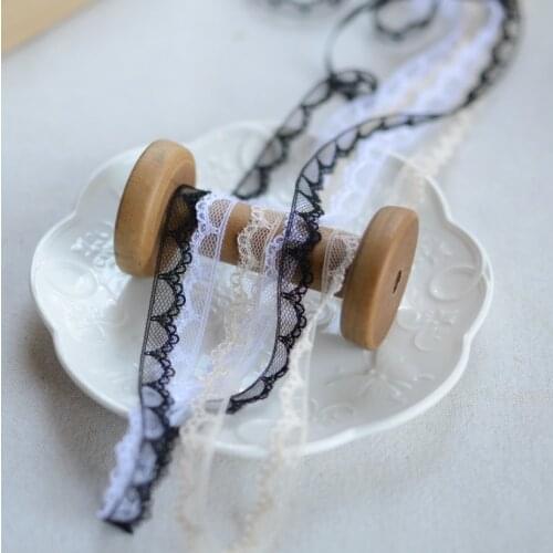 10 Meters/lot Width 1cm 3 Colors Embroidered Lace Trim Ribbons Fabric DIY Handmade Craft Clothes Sewing Accessories Supplies