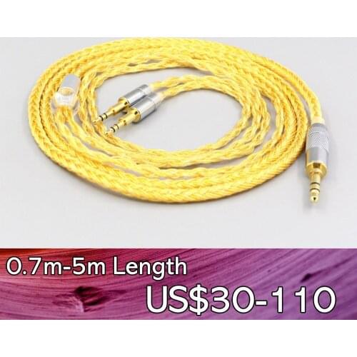 LN007384 16 Core OCC Gold Plated Braided Earphone Cable For Sol republic Master Tracks HD V8 V10 V12 X3 Headphone