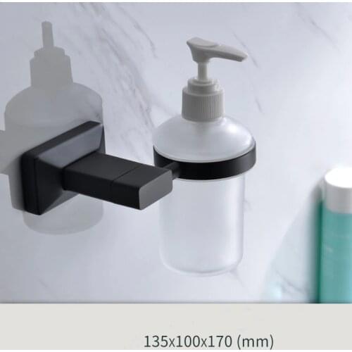 Matte Black solid brass Bathroom Hardware Accessory bathroom liquid Soap dispenser--MDS436