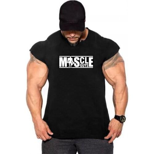 Sleeveless Brand Fashion Tank Top Men Gym Shirt Bodybuilding Stringer Fitness Mens Cotton Singlets Muscle Clothes Workout Vest