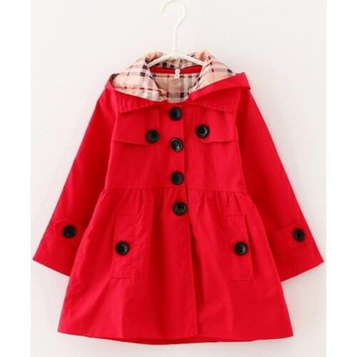 Fashion Long Coat for Girls Spring Childrens Flower Clothes Girls Windbreaker Outerwear Kids Polar Windproof Kids Clothing