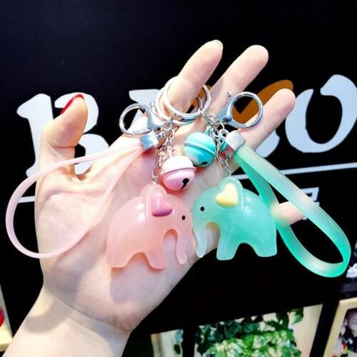 Fashion Diy Keychain 3D Mini Animal Elephant Keychain New Metarial Acrylic KeyRing Elegant Bag Handbag Llavero Car Keyfob Brelok