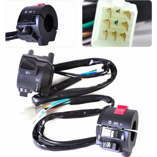 Motorcycle 1Pair 7/8" Handlebar Horn Turn Signal Electrical Start Switch for Honda Kawasaki Suzuki Yamaha Harley BMW Ducati
