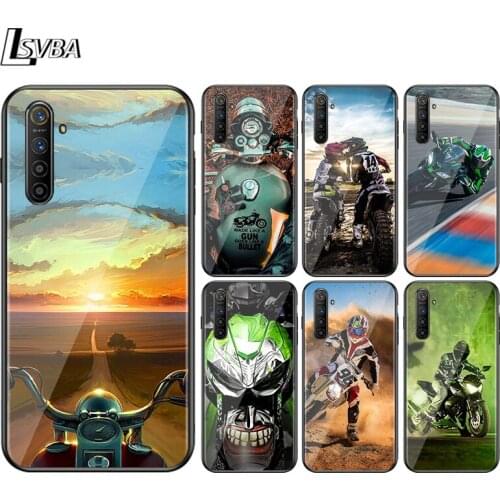 Retro Moto Cross Motorcycle For OPPO A94 A93 A92S A73 A72 A53S A52 A32 A31 A12E A1K A11X AX7 A9 A7 A5 Matte Black Phone Case