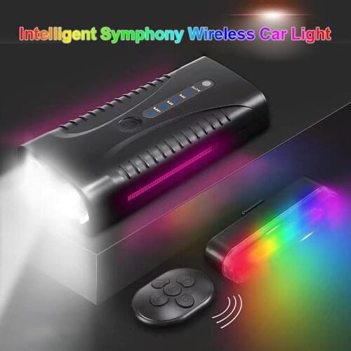 New Bicycle Colorful Tailights MTB Bike USB Rechargeable Remote Control Induction Headlights with 120DB Speakers Cycling Parts