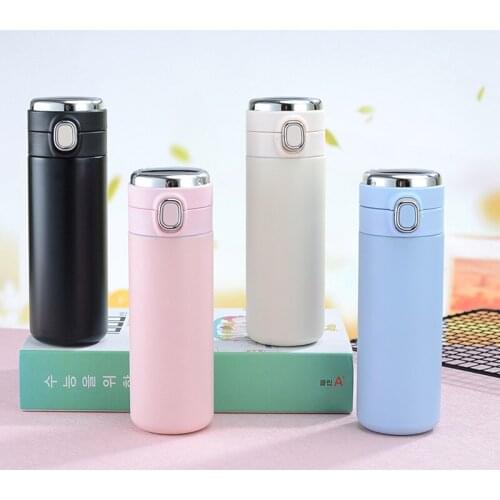 New intelligent temperature measuring 304 stainless steel vacuum insulated pea cup portable bouncing lid student cup901-1