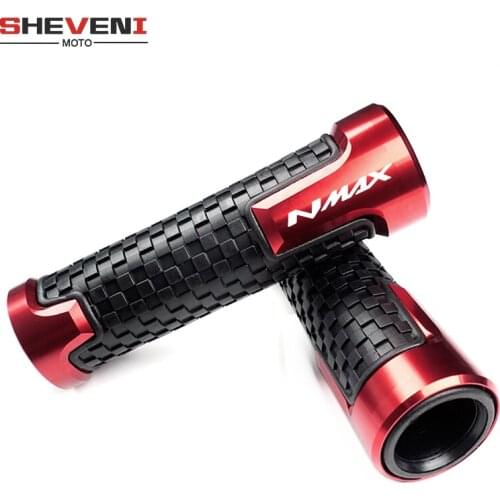 New Logo N-MAX 7/8'' 22MM CNC Aluminum Rubber Motorcycle grips racing handlebar grip For YAMAHA NMAX 155 125 2015 2016 2017 2018