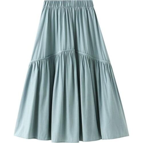 White Black Female New Summer Skirt Womens 2021 Spring Fashion Korean Patchwork A-Line Skirts Ladies All-Match Vintage Skirt