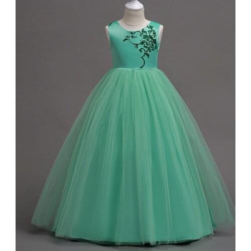 CAILENI Teen Girls Formal Dress Big Children Wedding Party Dresses Birthday Flower Dress Kids Showing Clothing for Teenage Girl