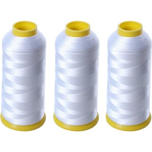 Stronger 5000M Cones Bobbin Thread Filament Polyester for Embroidery Machine 3 Pack(White)