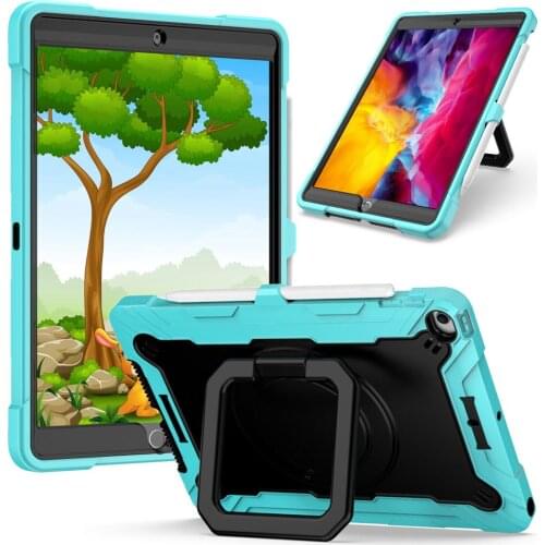 High Duty Coque For iPad 7th 10.2 2019 2020 Case Kids A2200 A2198 Shockproof 360 Stand Holder For A2270 A2428 Case + PenFilm