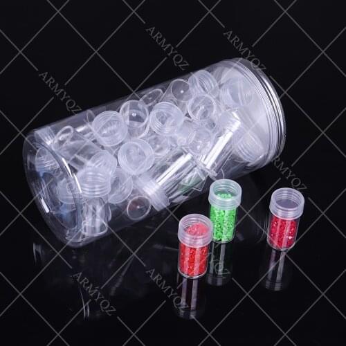Clear Plastic Bead Storage Containers Set with 30/48/57 Pieces Storage Jars Diamond Painting Accessory Box Transparent Bottles