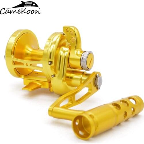 CAMEKOON Lever Drag Conventional Jigging Fishing Reel 35KG Carbon Fiber Drag Saltwater Trolling Big Game Fishing Reel